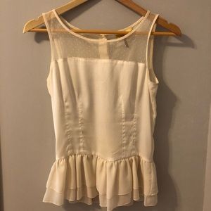 Vera Wang Princess Lace Mesh Peplum Top